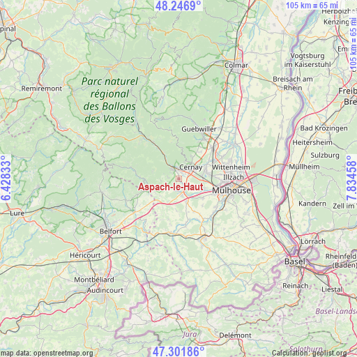 Aspach-le-Haut on map