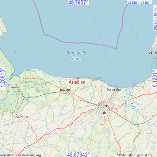 Asnelles on map