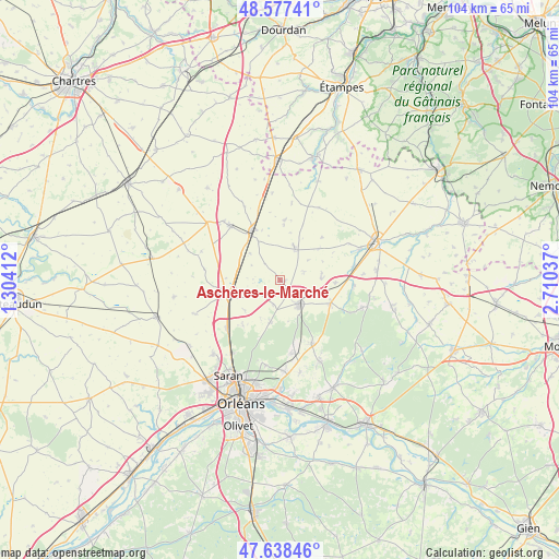 Aschères-le-Marché on map