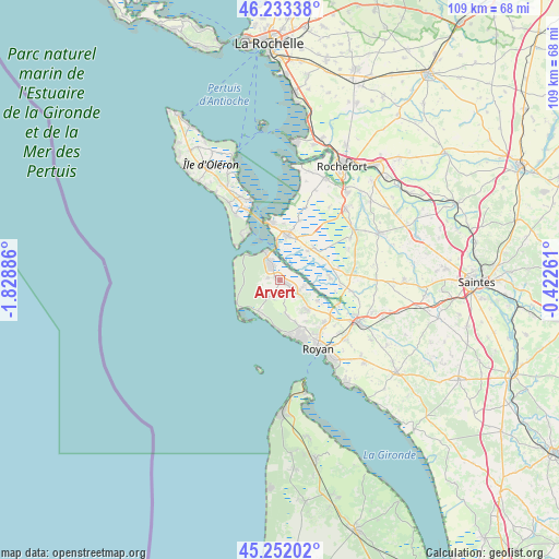 Arvert on map