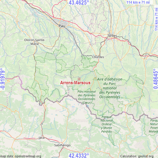 Arrens-Marsous on map