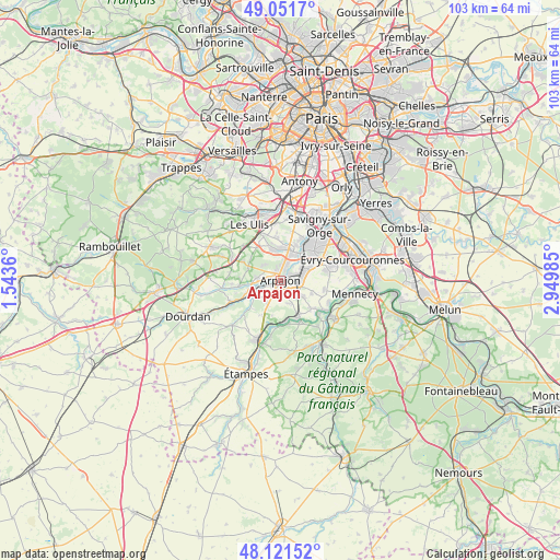 Arpajon on map