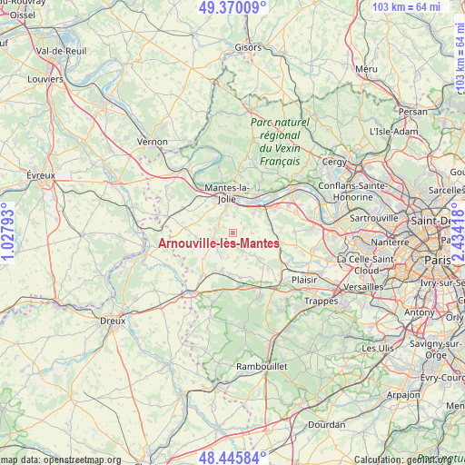 Arnouville-lès-Mantes on map