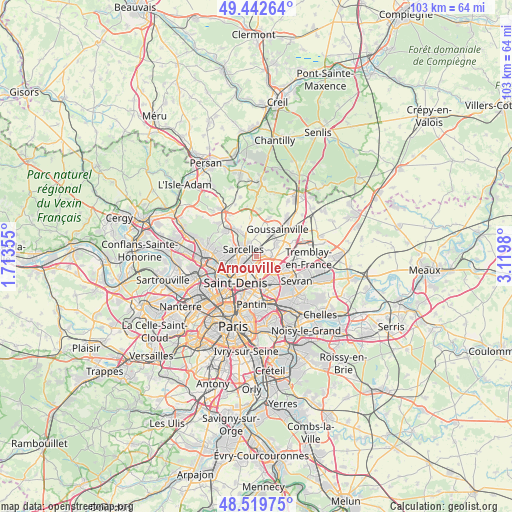 Arnouville on map