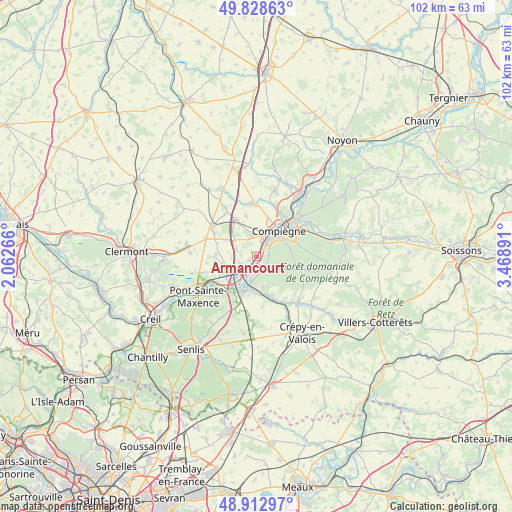 Armancourt on map