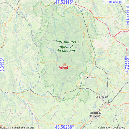 Arleuf on map