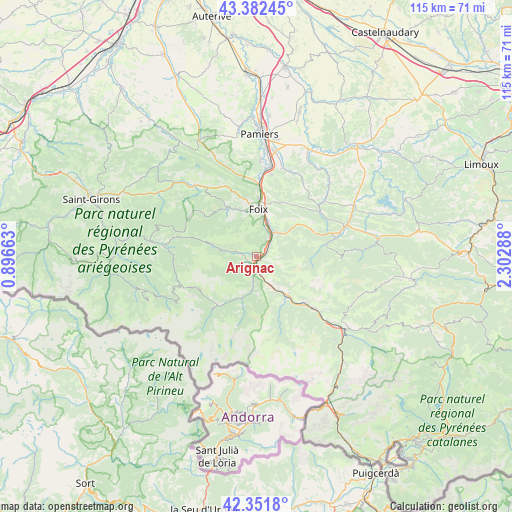 Arignac on map