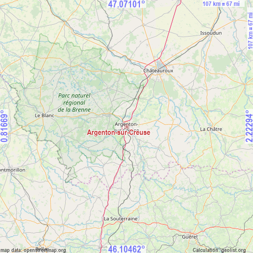 Argenton-sur-Creuse on map