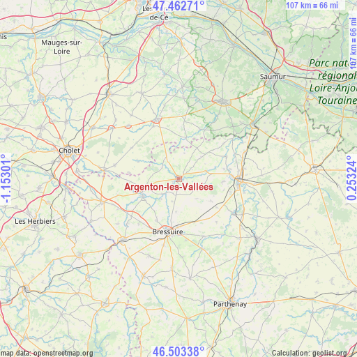Argenton-les-Vallées on map