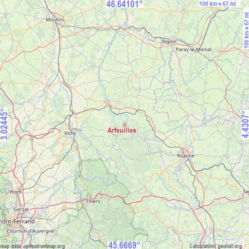 Arfeuilles on map