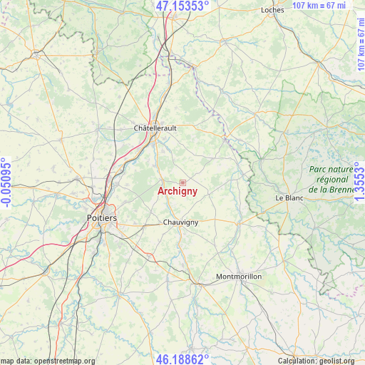 Archigny on map