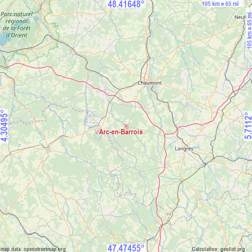 Arc-en-Barrois on map