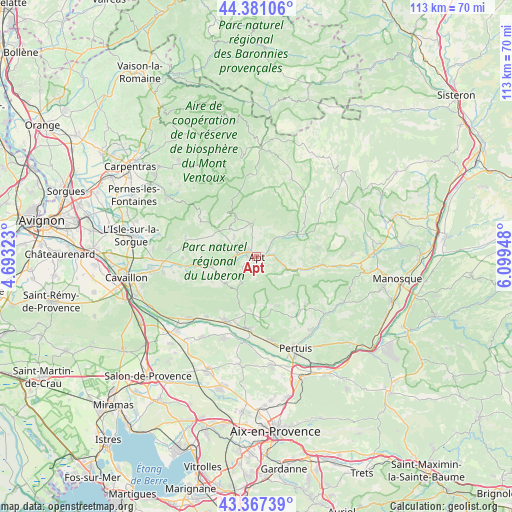 Apt on map