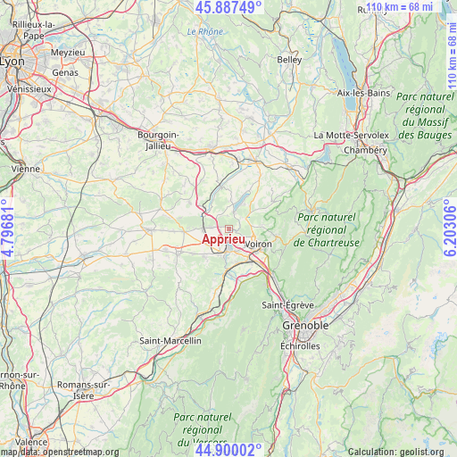 Apprieu on map