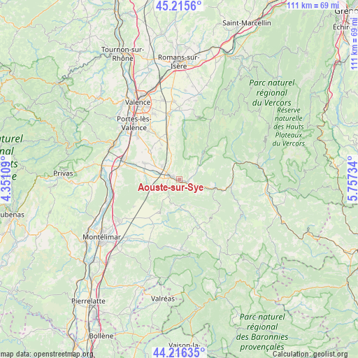 Aouste-sur-Sye on map