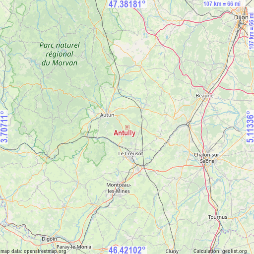 Antully on map