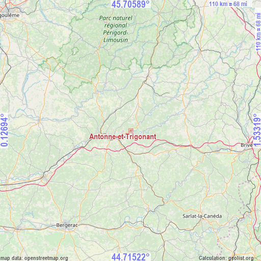 Antonne-et-Trigonant on map