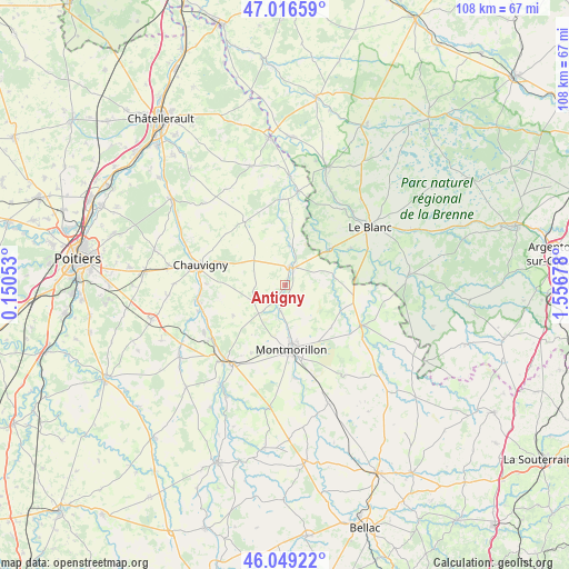 Antigny on map