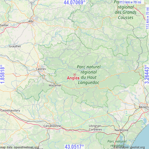 Anglès on map