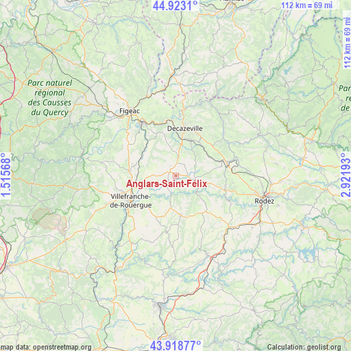 Anglars-Saint-Félix on map