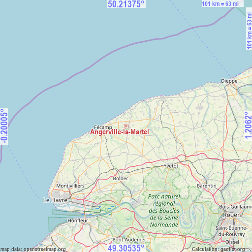 Angerville-la-Martel on map