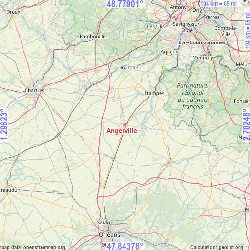 Angerville on map