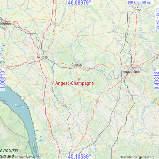 Angeac-Champagne on map