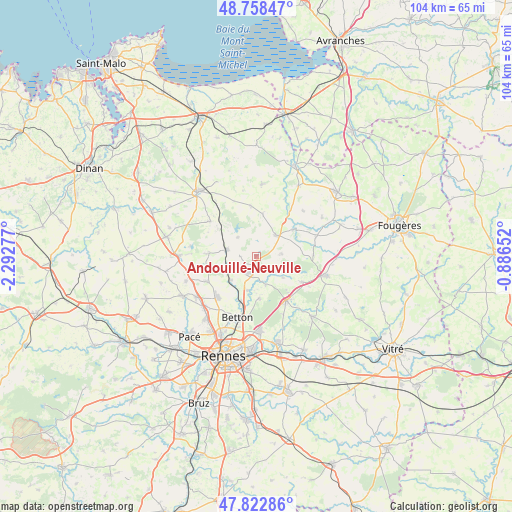 Andouillé-Neuville on map