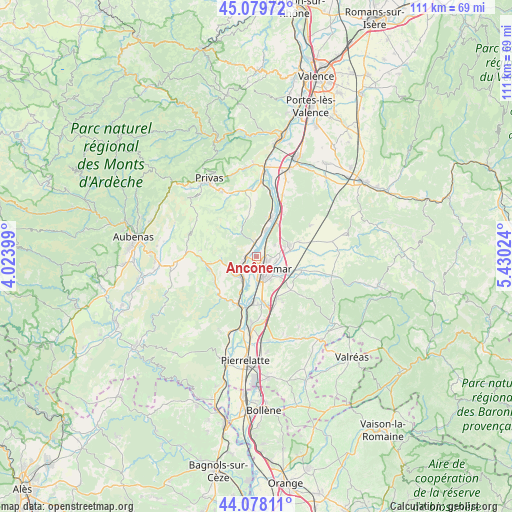 Ancône on map