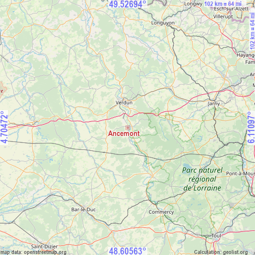 Ancemont on map