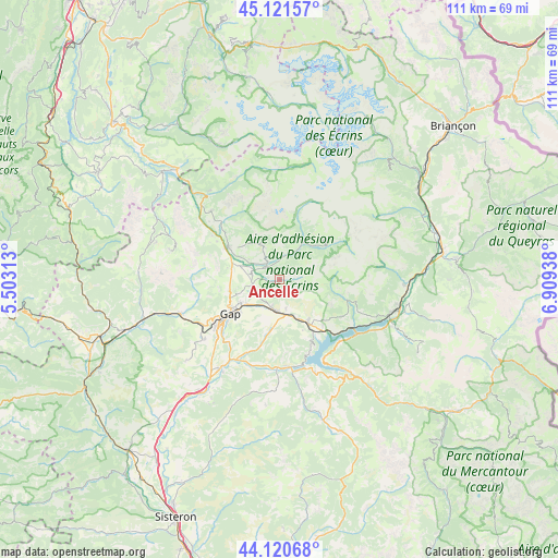 Ancelle on map