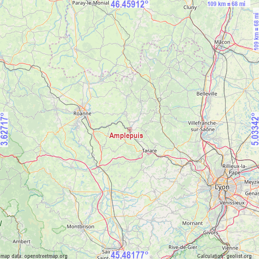 Amplepuis on map