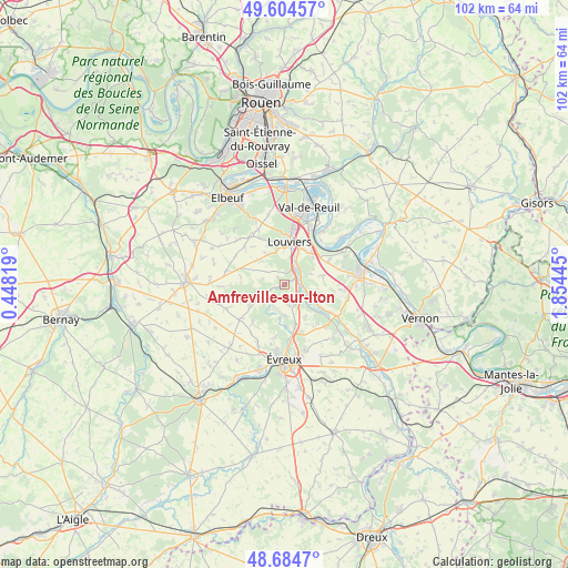Amfreville-sur-Iton on map