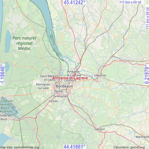 Ambarès-et-Lagrave on map