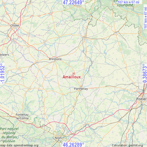 Amailloux on map