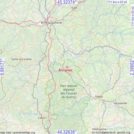 Alvignac on map