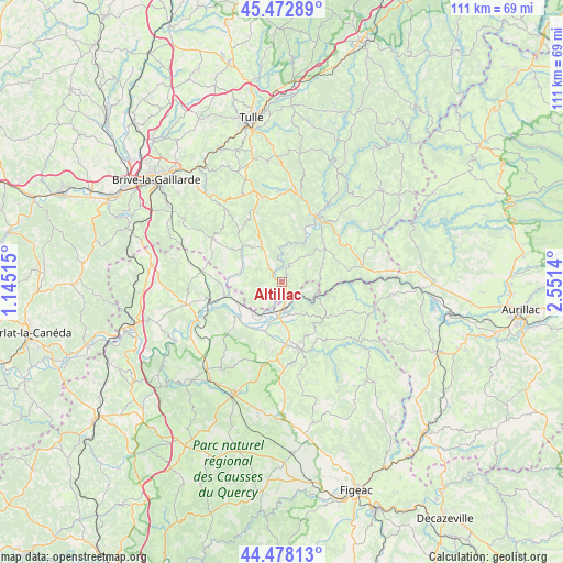 Altillac on map