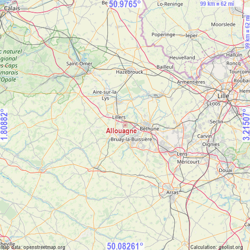 Allouagne on map