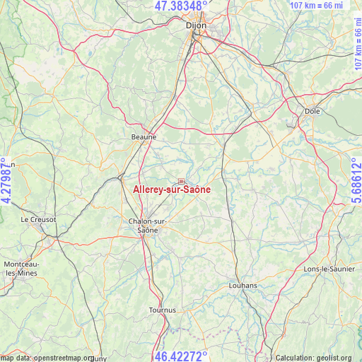 Allerey-sur-Saône on map