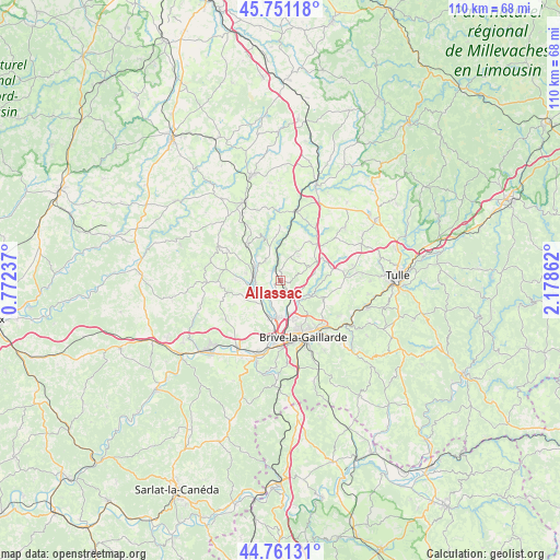 Allassac on map