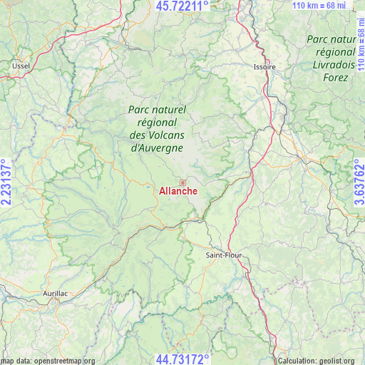 Allanche on map