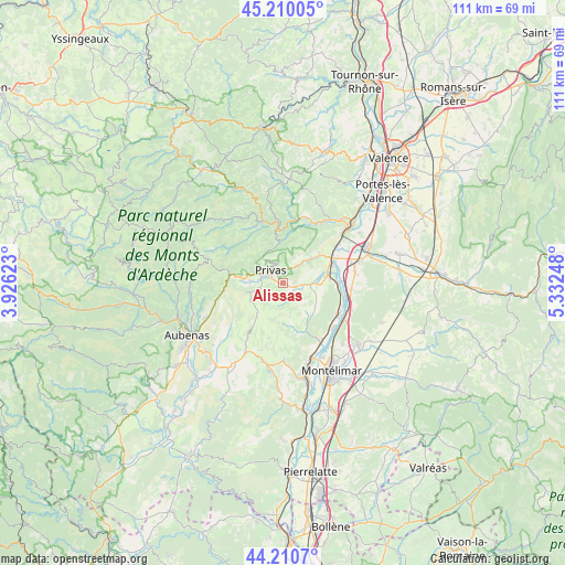 Alissas on map