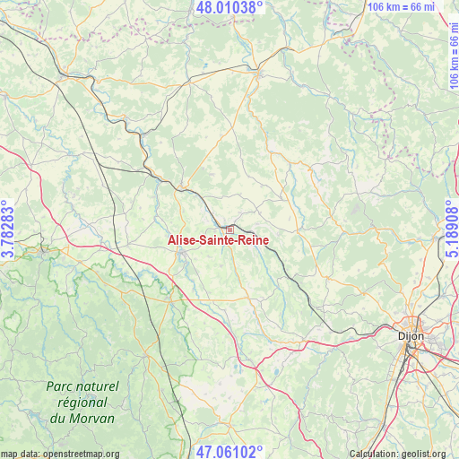 Alise-Sainte-Reine on map