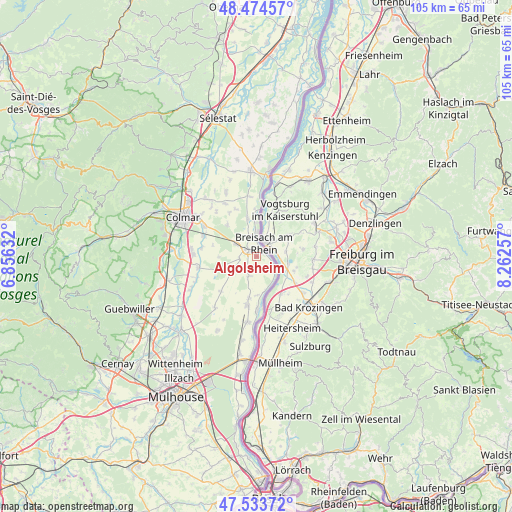 Algolsheim on map