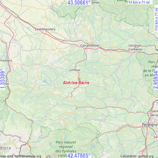 Alet-les-Bains on map