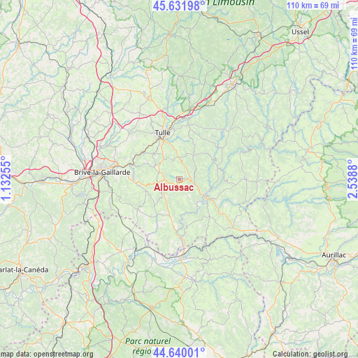 Albussac on map