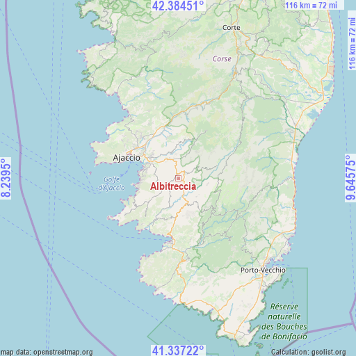 Albitreccia on map