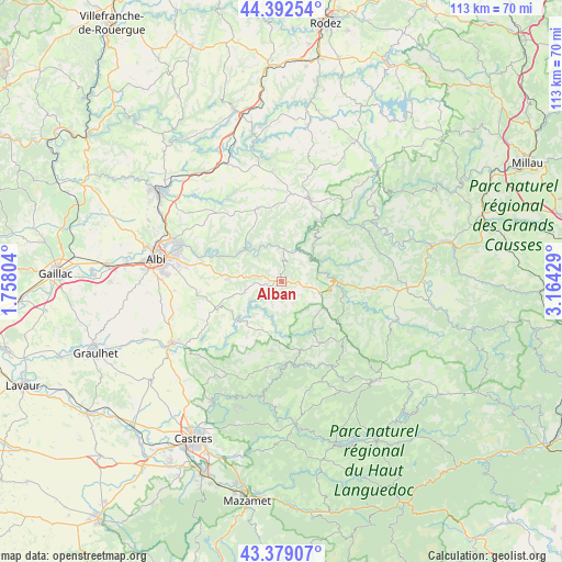 Alban on map