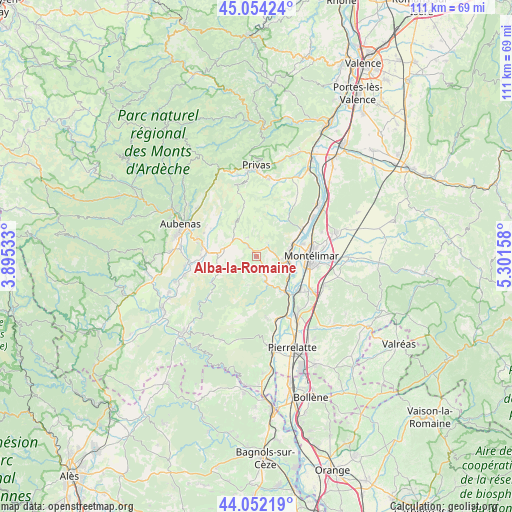 Alba-la-Romaine on map