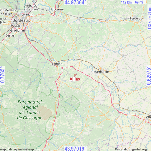 Aillas on map